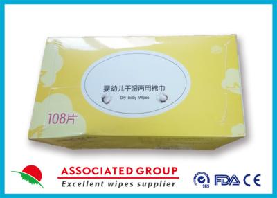 China Soft Dry Baby Wipes Fragrance Free White Color For Skin Protection / Cleaning for sale