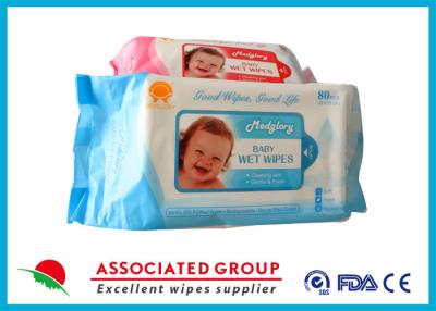 China Disposable No Fragrance Baby Wet Wipes 80pcs Flowpack With Lid Small Dot Spunlace for sale