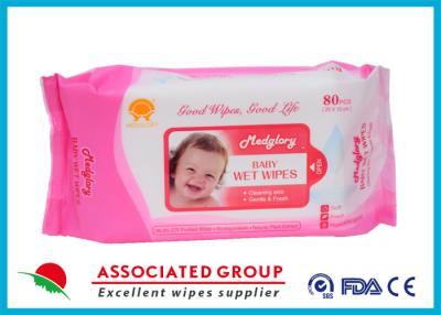 China EDI Purified Water Biodegradable Baby Wipes , Wet Tissue Wipes Natural Plant Extract for sale