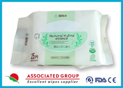China Super Purified Water Baby Wet Wipes Natural Xylitol Essence For Hand / Mouth for sale