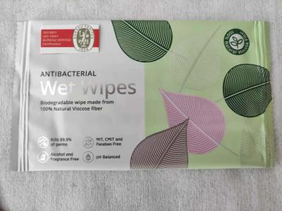 China Biodegradable Antibacterial Wet Wipes 100% Natural Viscose Fiber for sale