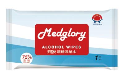 China 1 Piece 75% Alcohol  Wet Wipes  Kill 99.9% Of Germ For Human Body Skin for sale