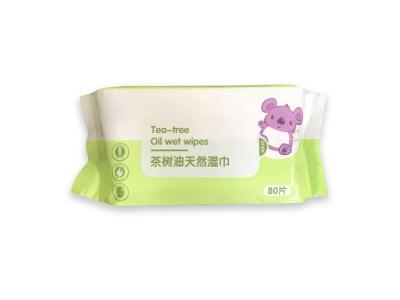 China Natural Tea Tree Oil Baby Adult Wet Wipes Aloe Vera Extract Moisture for sale