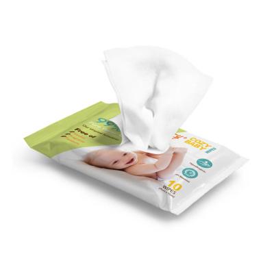 China Nonwoven Pure Water Baby Wet Wipes Toddler Infant Diaper Wipes Single Pack 10pcs for sale