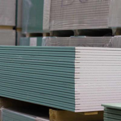 China 12.5mm Green Board Water Resistant Drywall Sheets For Building Ceiling for sale