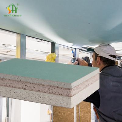 China 15mm 4x8 Water Resistant Plasterboard For Internal Wall Partition for sale