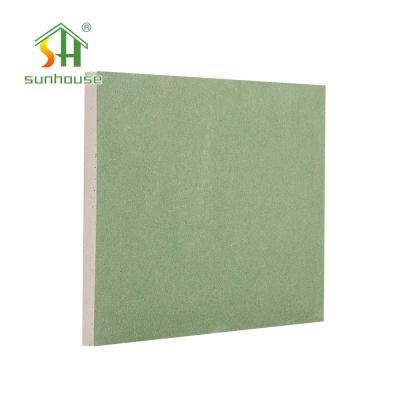 中国 カスタマイズされた緑の石膏ボード、屋内壁の仕切りのための耐火性の石膏ボード 販売のため