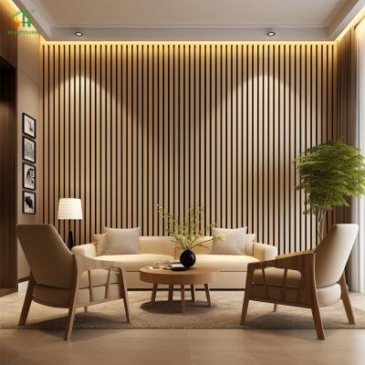 China High Quality Waterproof Fireproof Interior Wall Decoration Panel Acoustic Panel Wooden Sound Isolation Slat Wall Panel en venta
