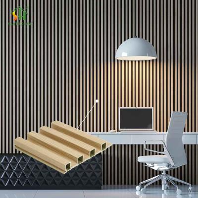 China Wpc Facade Wall Panel Wooden Grain Pvc Wpc Wall Panel Wpc Interior Wall Panel For Interior Decoration for sale