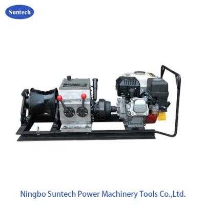 China Transmission Line Wire Rope Winch / 2 Ton Wire Take Up Winch With Gasoline Engine for sale