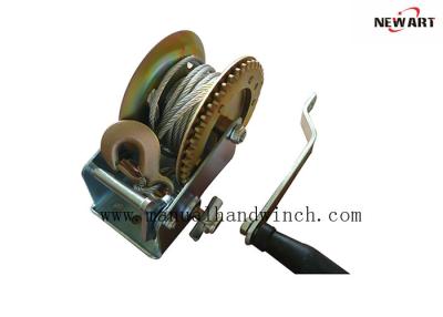 China 540kg Zinc Coated Manual Boat Winch , 225Mm Handle Ratchet Hand Operated Winch for sale