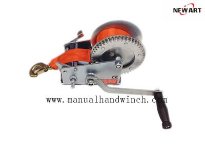 China Color Strap 3000Lb Mini Manual Winch With Webbing for sale