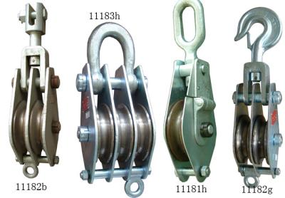 China 20KN Tower Erection Tools Steel Hoisting Tackle Pulley Block For Construction Line for sale
