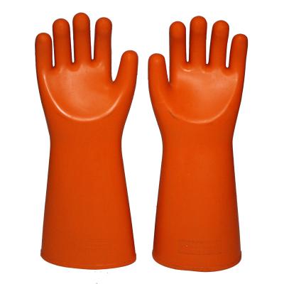 China Straight Cuff Rubber Latex 35KV Insulating Electric Gloves for sale