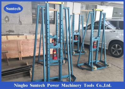 China 10T Hydraulic Pulling Electrical Cable Drum Roller Stand With Wheels for sale