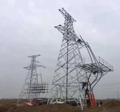 China 110KV 132KV Anger Steel Lattice Pylon Transmission Tower for sale