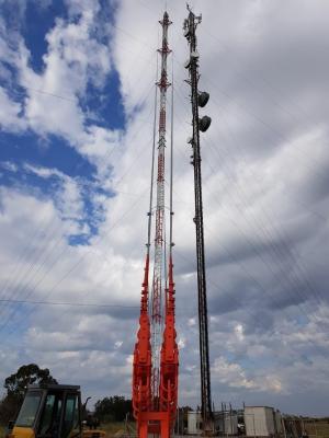 China Telecommunication Steel Galvanized Guyed Tower With Brackets And Lightning Rod for sale