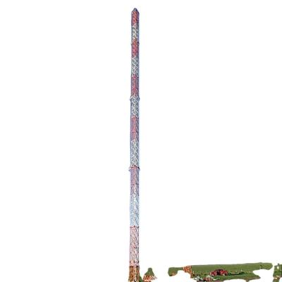 China Guyed Mast Lattice Telecommunication Steel Tower With Galvanized 72m 92m for sale