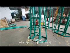 Hydraulic Pulling Electrical Cable Drum Roller Stand With Wheels