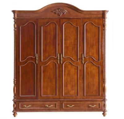 China latest 4 door bedroom wardrobe solid wood wardrobe design for sale