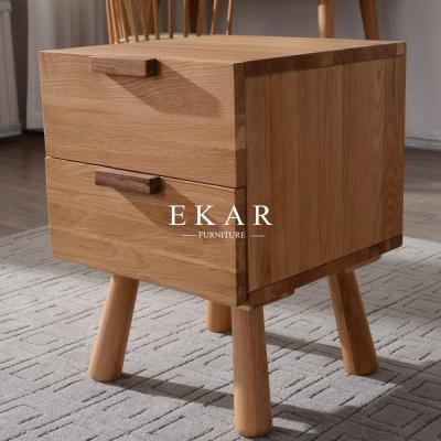China Home Furniture 2 Drawers Oak Night Stand Wooden Bedside Tables for sale