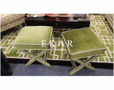 China American Style Wooden Upholstered Furniture Small Wooden Stool for sale