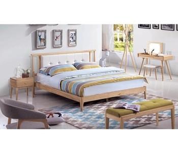 China Nordic Natural Ash Wood Simple King Size Bed for sale
