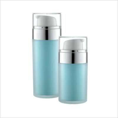 China 30ml 50ml Lotion Cosmetic Airless Bottle PMMA Bottle Double Wall Round Big Collar for sale