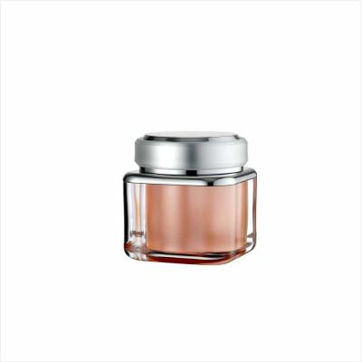 China Luxury Cosmetic ContainersAcrylic Double Wall Round Plastic Cream Jar 30g 50g for sale