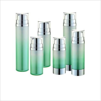 China 15ml 30ml 50ml PMMA Empty Airless Pump Bottle Silver Airless Dispenser Bottles for sale