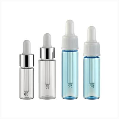 China Transparent Luxury Dropper Bottle 10ml 15ml 20ml 25ml PET With Cap for sale