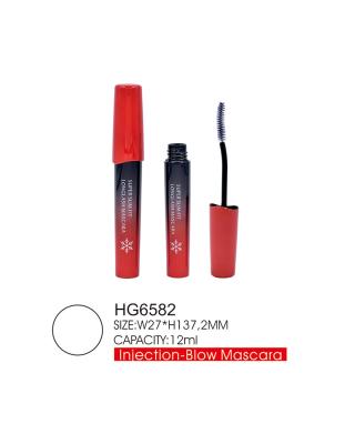 China 12ml Round Custom Mascara Tubes Red Overcap Empty Mascara Container for sale