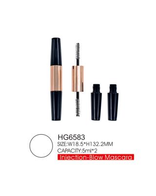 China 10ml 2 In 1 Double Empty Mascara Tube And Wand Gold Middle Part for sale