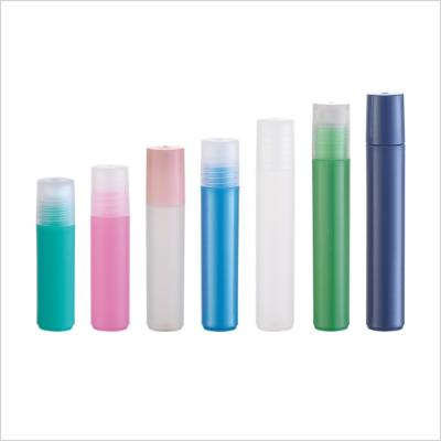 China Round Essential Plastic Roll On Bottle PP Metal Ball Empty Perfume Roller Bottles for sale