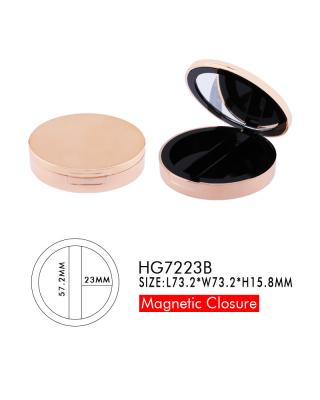 China Magnetic Plastic Loose Body Powder Container With Mirror Flip Open Cover for sale