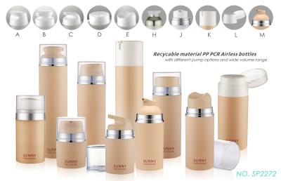 China 30ml 50ml 80ml 100ml 120ml 150ml 200ml recyclable PP& PCR airless pump bottle for cream,gel and lotion for sale