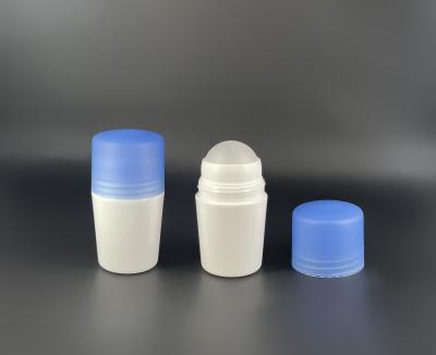 China 50ml Blue Cap Capacity Volume Empty Deodorant Roller Bottles PP Plastic for sale