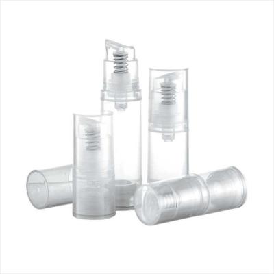 China 3ml 5ml 10ml 15ml Round Single wall cosmetic airless pump PP bottle for travel set for sale