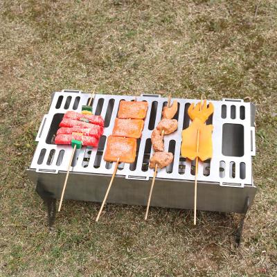 China Camping Barbecue Portable Folding Stainless Steel Non-Stick Coating BBQ Grill for sale