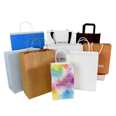 China Compostable Reusable Kraft Paper Packaging Bags With Handles for sale