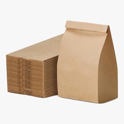 China Brown Lunch Kraft Paper Packaging Bags Biodegradable For Restaurants for sale