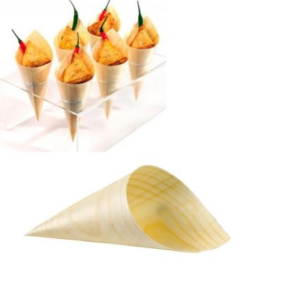 China Portable Nontoxic Biodegradable Pine Wood Cone Disposable For Restaurant for sale