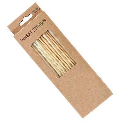 China 4x200mm Natural Wheat Drinking Straws Renewable Eco Friendly for sale