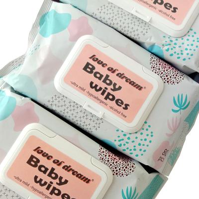 China Unscented Flip Top Biodegradable Wet Wipes Nontoxic Flushable For Baby for sale