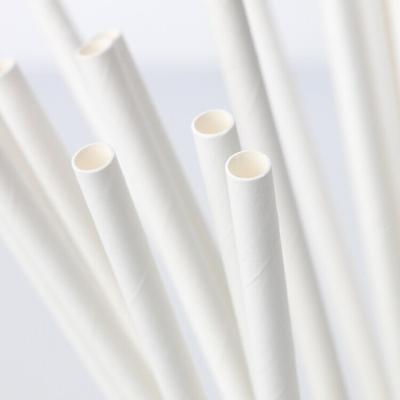 China Multiscene Odorless White Paper Straws , Dye Free Individually Wrapped Paper Straws for sale