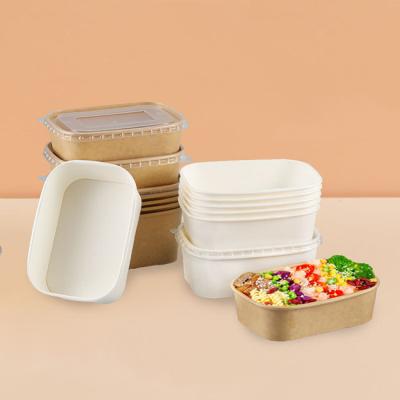 China Leakproof Kraft Paper Packaging Lunch Box Grease Resistant Nontoxic for sale
