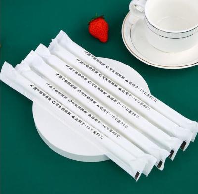 China FSC Odorless Plant Based Plastic Straws , White Biodegradable PLA Straws for sale
