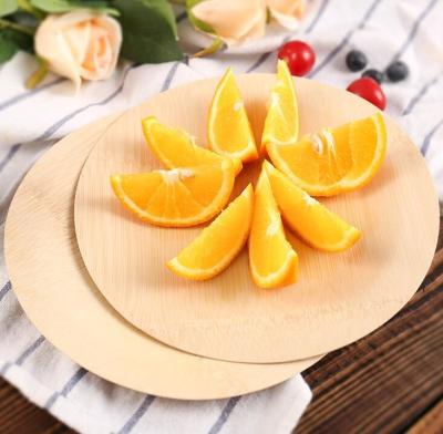 China Compostable Nontoxic Bamboo Party Plates , Round Bamboo Dessert Plates for sale
