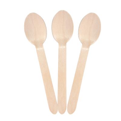 China Odorless 6.3 Inch Eco Friendly Wooden Spoons , Multiscene Disposable Wooden Cutlery for sale