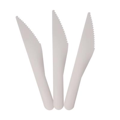China White Smooth Paper Biodegradable Cutlery Forks Knives Spoons 6.3 Inch Practical for sale